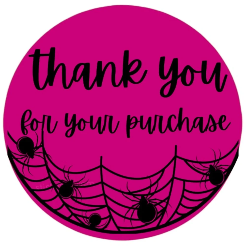 thank you for your purchase spiderweb - packaging stickers for halloween new